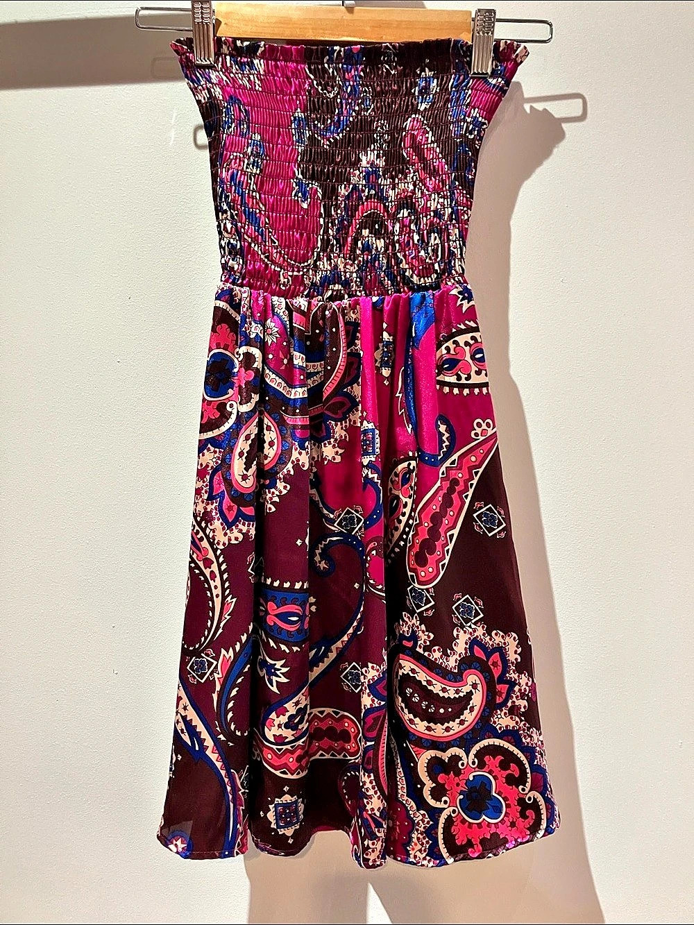 EUC Forever 21 strapless paisley midi dress | Size Small